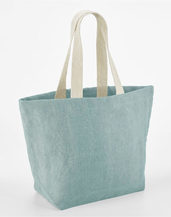 W466 Westford Mill Soft Washed Jute Beach Bag DUCK EGG BLUE