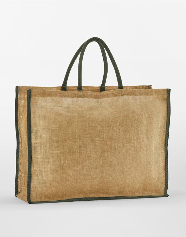 W475 Natural/Olive Green Starch Jute Market Shopper W475 Natural/Olive Green Starch Jute Market Shopper