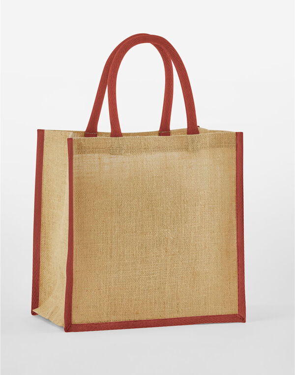 W477 Natural/Orange Rust Natural Starched Jute Mini Gift Bag W477 Natural/Orange Rust Natural Starched Jute Mini Gift Bag
