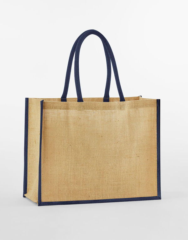 W470 Natural/Navy Natural Starched Jute Classic Shopper W470 Natural/Navy Natural Starched Jute Classic Shopper