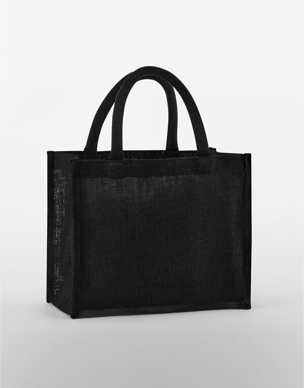 W473 Black/Black Natural Starched Jute Midi Tote