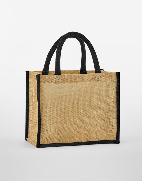 W473 Natural/Black Natural Starched Jute Midi Tote
