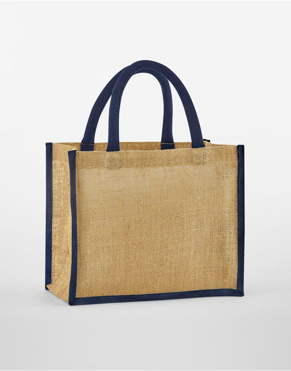 W473 Natural/Navy Natural Starched Jute Midi Tote