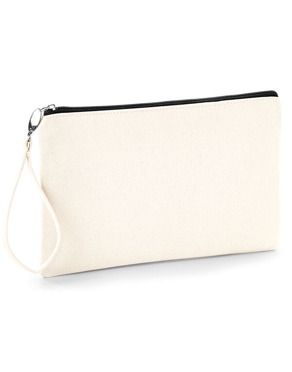 W520 Natural/Black Canvas Wristlet Pouch W520 Natural/Black Canvas Wristlet Pouch