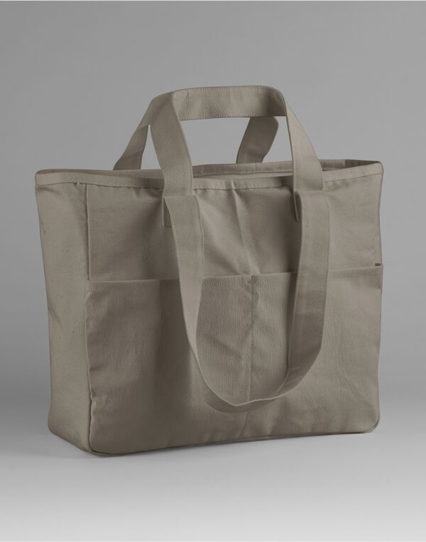 W604 Westford Mill Double Handle Cargo Pocket Tote Mushroom
