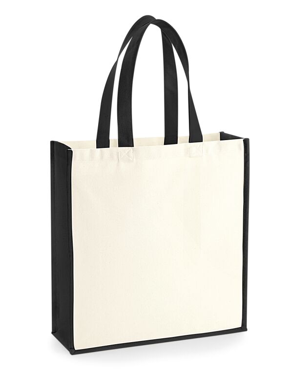 W600 Westford Mill Gallery Canvas Tote Natural/Black