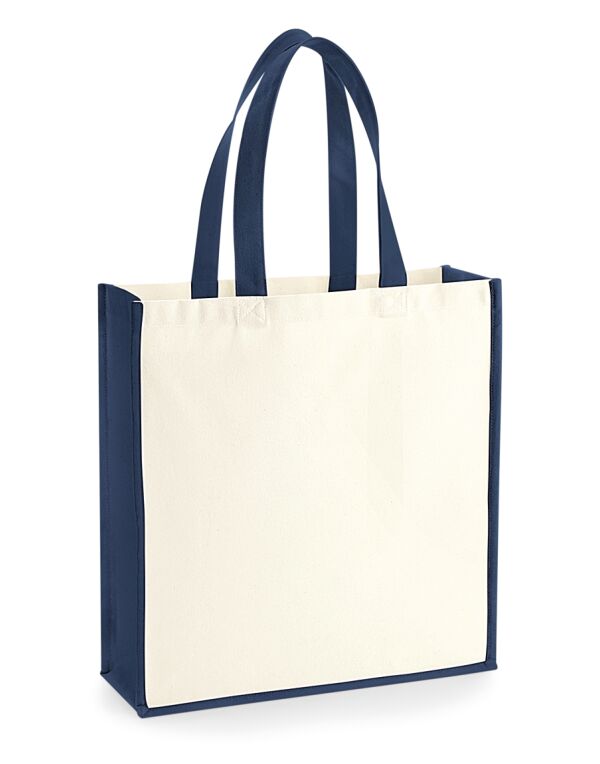 W600 Westford Mill Gallery Canvas Tote Natural/French Navy