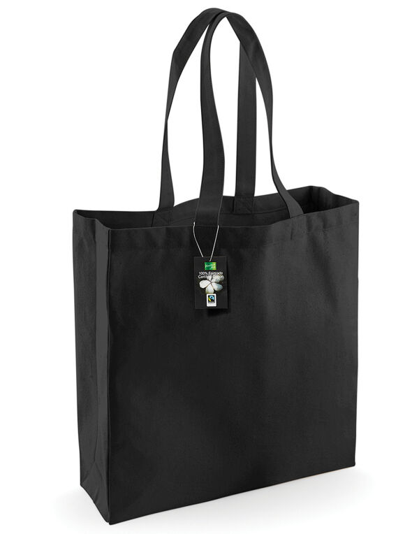 W623 Westford Mill Fairtrade Cotton Classic Shopper Black