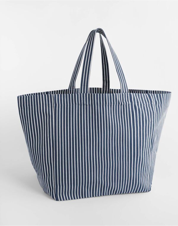 W677 Navy Stripe Oversized Beach Bag