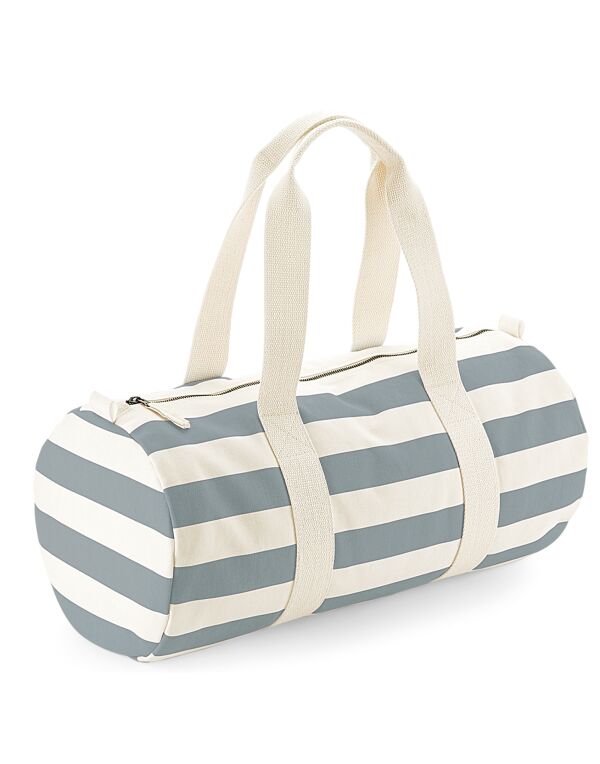 W688 Westford Mill Nautical Barrel Bag Natural/ Grey