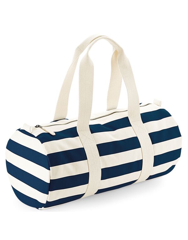 W688 Westford Mill Nautical Barrel Bag Natural/Navy