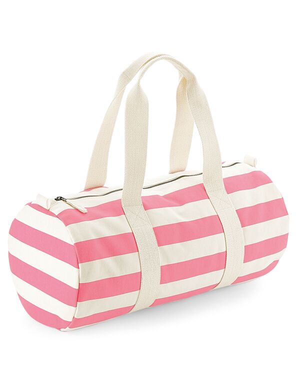 W688 Westford Mill Nautical Barrel Bag Natural/ Pink