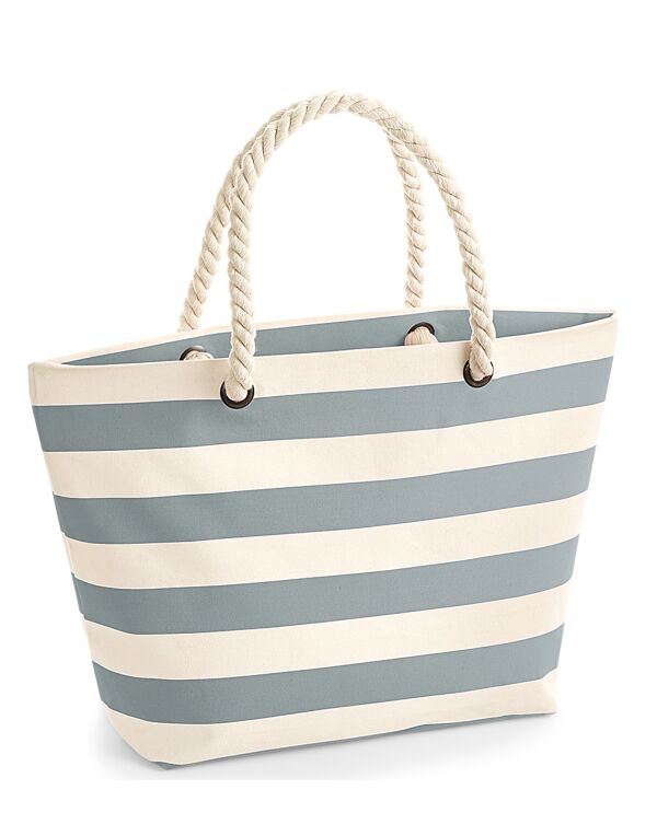 W680 Westford Mill Nautical Beach Bag Natural/ Grey