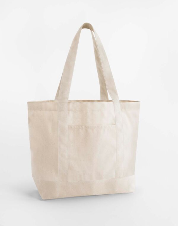 W804 Westford Mill EarthAware Organic Varsity Shopper Natural