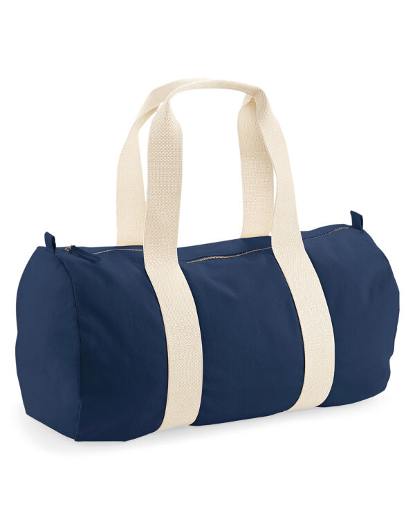 W814 French Navy EarthAware® Organic Barrel Bag