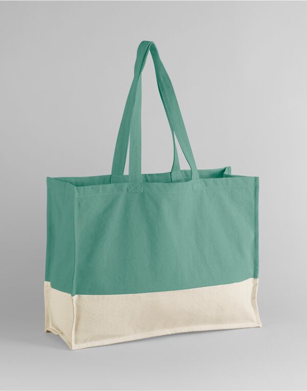 W858 Westford Mill EarthAware Organic Contrast Shopper Sage Green/Natural W858 Westford Mill EarthAware Organic Contrast Shopper Sage Green/Natural