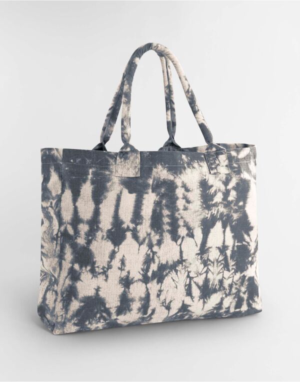 W930 Westford Mill Tie Dye Canvas Tote Bag Natural Black Tie Dye