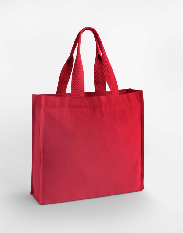 W940 Scarlet Red Chevron Handle Shopper