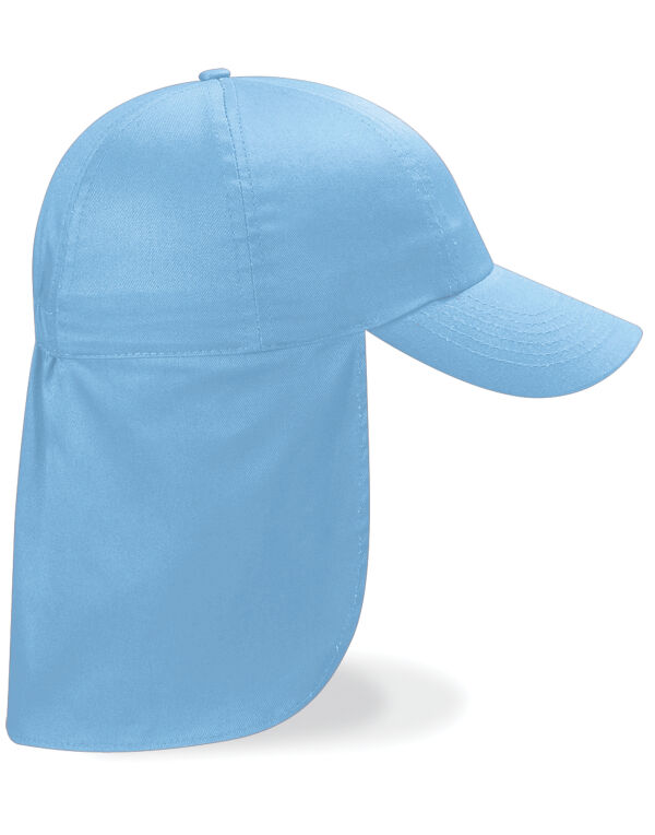 B11B Beechfield Junior Legionnaire Style Cap Sky Blue B11B Beechfield Junior Legionnaire Style Cap Sky Blue