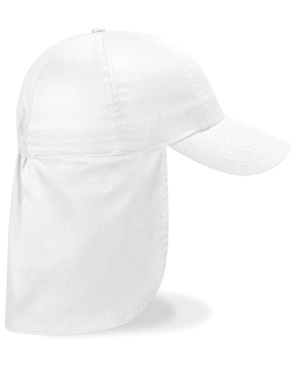B11B Beechfield Junior Legionnaire Style Cap White