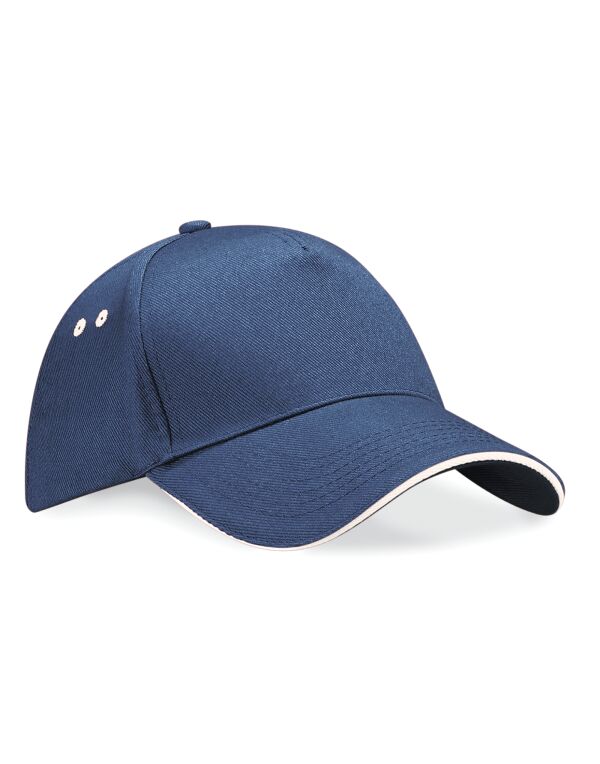 B15C Beechfield Ultimate 5 Panel Cap Sandwich Peak French Navy/Putty B15C Beechfield Ultimate 5 Panel Cap Sandwich Peak French Navy/Putty