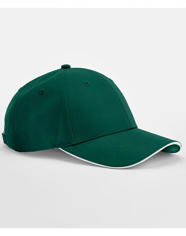 B195R Beechfield Team Sports-Tech Cap Bottle Green/White