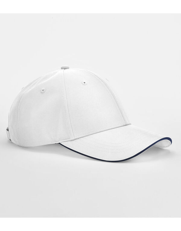 B195R Beechfield Team Sports-Tech Cap White/French Navy
