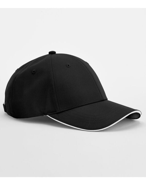 B195R Beechfield Team Sports-Tech Cap Black/White