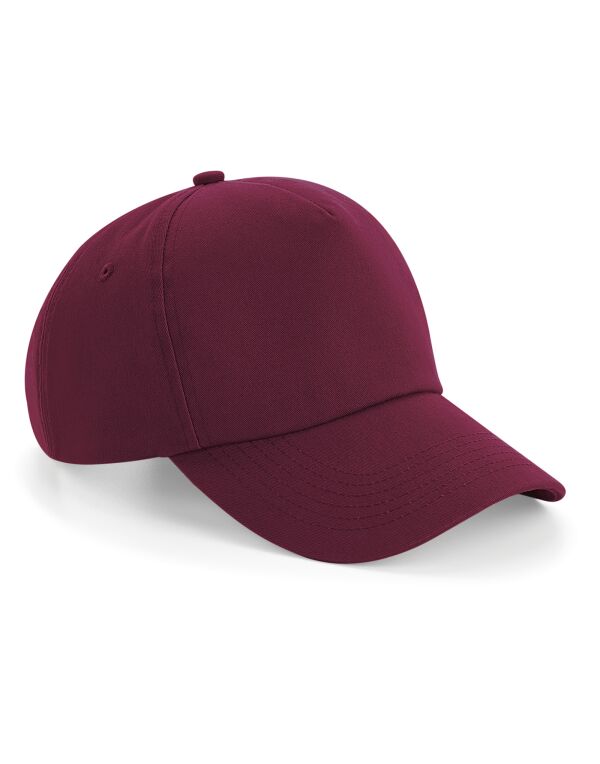 B25 Beechfield Authentic 5 Panel Cap Burgundy