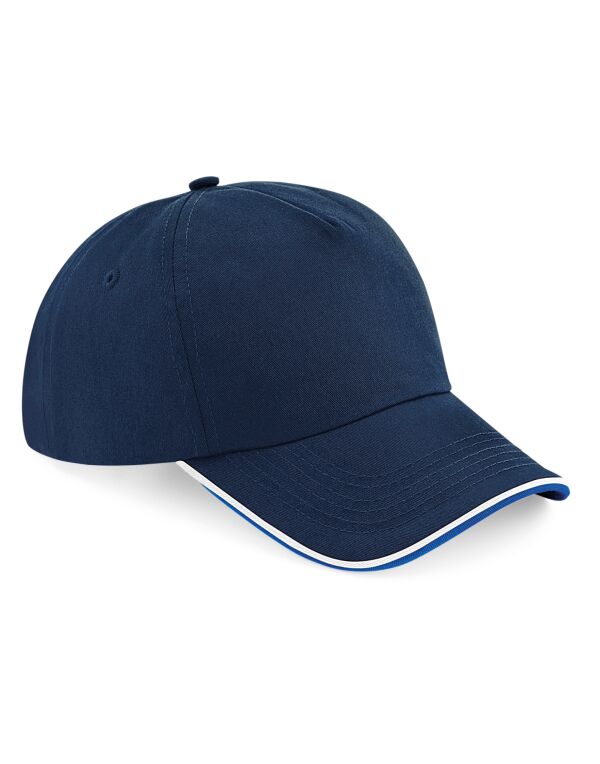 B25C Beechfield Authentic 5 Panel Cap – Piped Peak French Navy/Bright Royal/White B25C Beechfield Authentic 5 Panel Cap – Piped Peak French Navy/Bright Royal/White