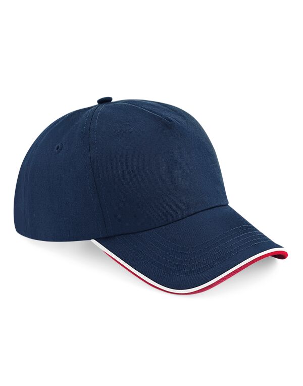 B25C Beechfield Authentic 5 Panel Cap – Piped Peak F Navy/Classic Red/White B25C Beechfield Authentic 5 Panel Cap – Piped Peak F Navy/Classic Red/White