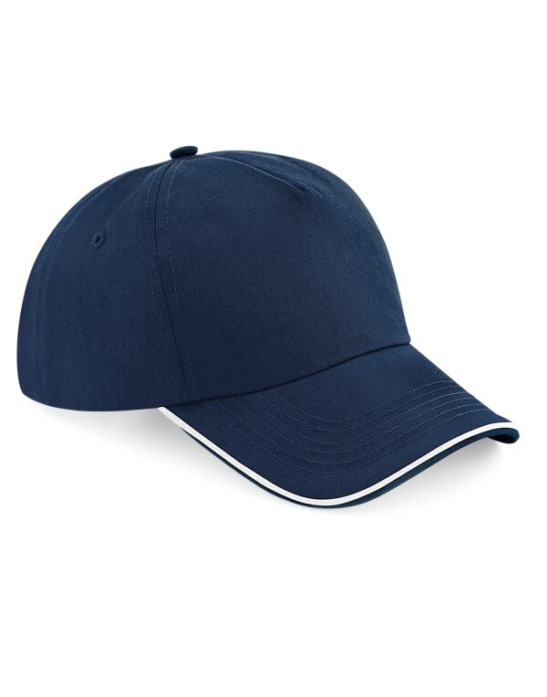 B25C Beechfield Authentic 5 Panel Cap – Piped Peak French Navy/White B25C Beechfield Authentic 5 Panel Cap – Piped Peak French Navy/White