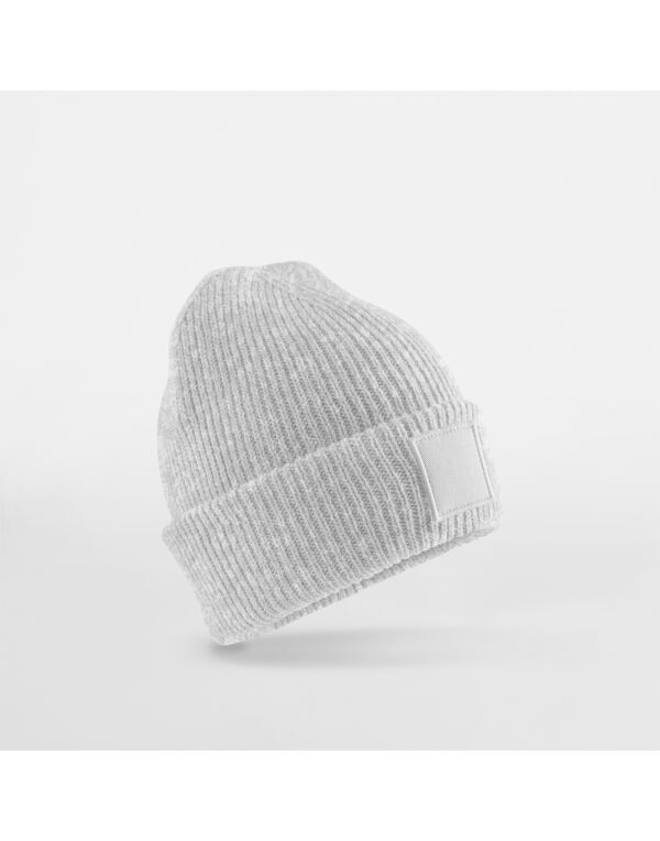 B336B Beechfield Kids Cuff Tonal Patch Beanie Cloudy Grey