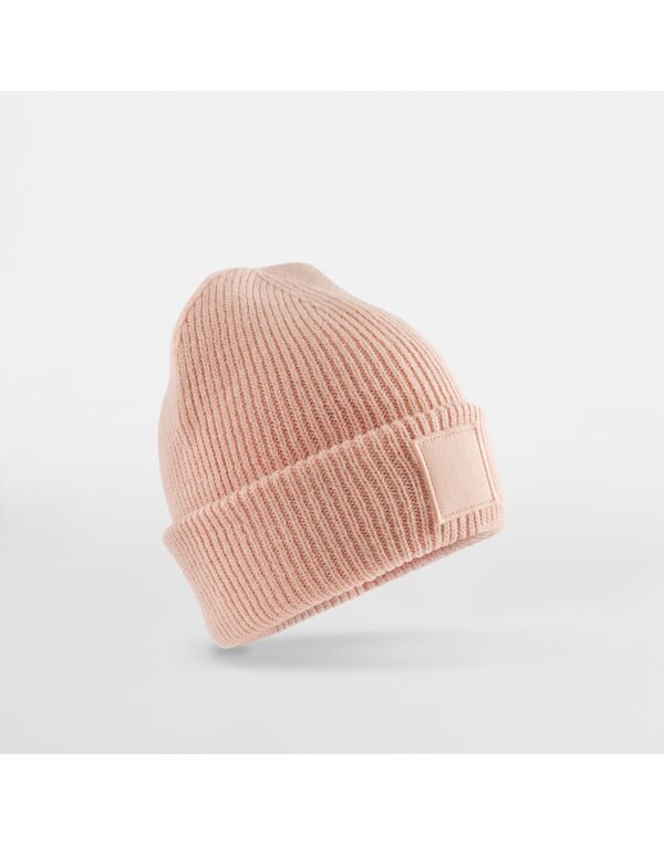 B336B Peach Kids Cuff Tonal Patch Beanie