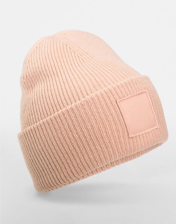 B336R Beechfield Deep Cuffed Tonal Patch Beanie Peach