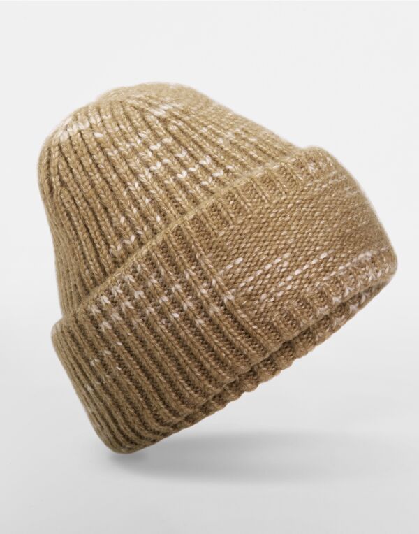 B330R Beechfield Chunky Knitted Patch Beanie Espresso Haze B330R Beechfield Chunky Knitted Patch Beanie Espresso Haze