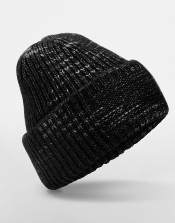 B330R Beechfield Chunky Knitted Patch Beanie Midnight Haze B330R Beechfield Chunky Knitted Patch Beanie Midnight Haze