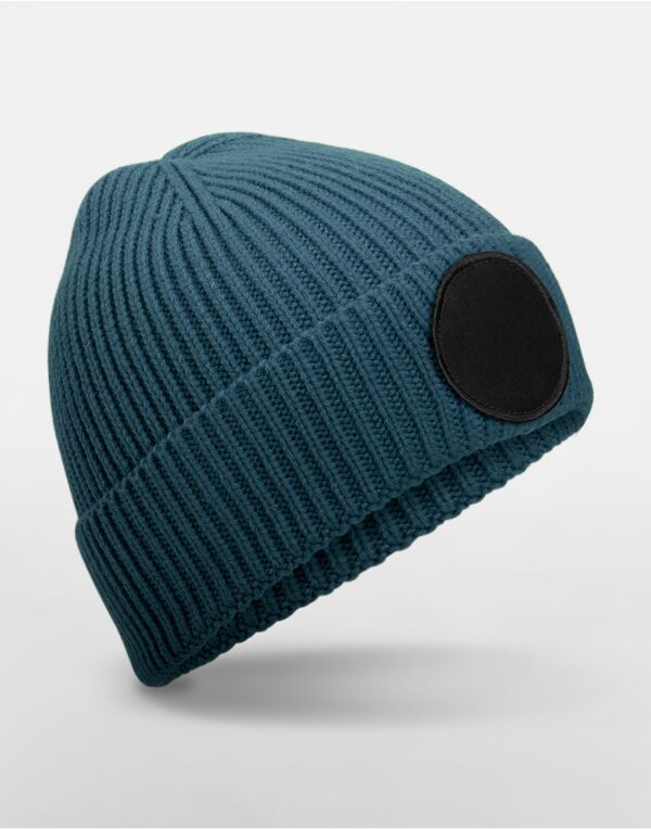 B332R Beechfield Circular Fashion Patch Beanie Airforce Blue/black B332R Beechfield Circular Fashion Patch Beanie Airforce Blue/black