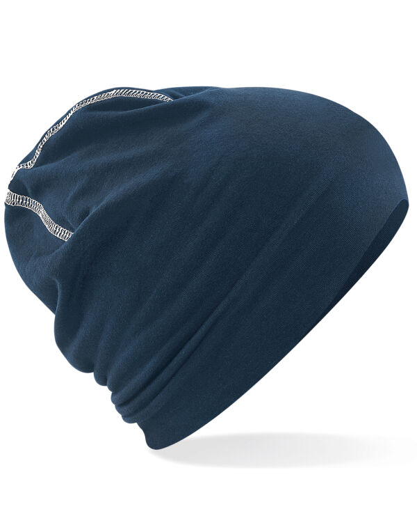 B366 Beechfield Hemsedal Cotton Beanie French Navy/White B366 Beechfield Hemsedal Cotton Beanie French Navy/White
