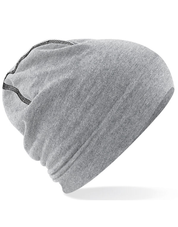 B366 Beechfield Hemsedal Cotton Beanie Heather Grey/Black B366 Beechfield Hemsedal Cotton Beanie Heather Grey/Black