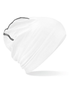 B366 Beechfield Hemsedal Cotton Beanie White/Black