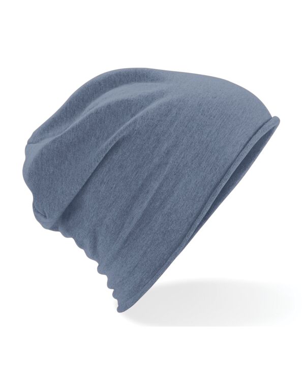 B361 Beechfield Jersey Beanie Denim Blue