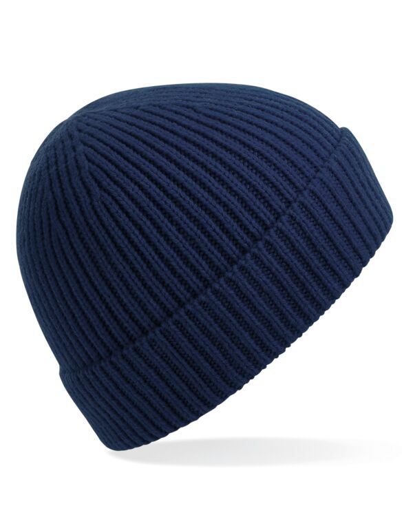 B380 Beechfield Engineered Knit Ribbed Beanie Oxford Navy