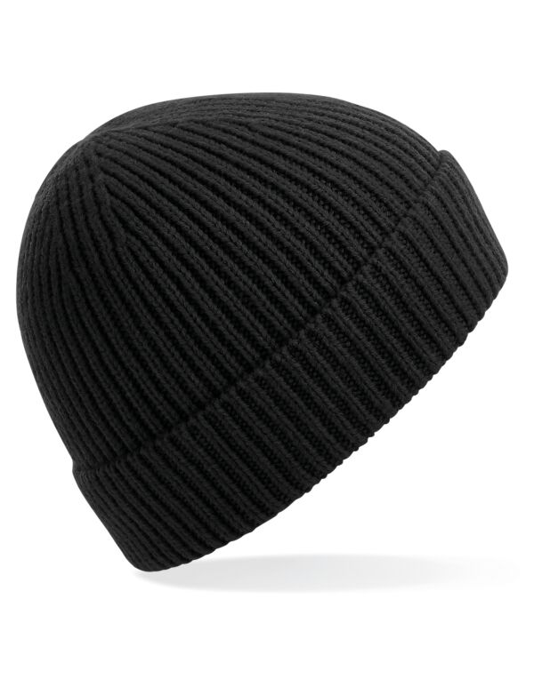 B380 Beechfield Engineered Knit Ribbed Beanie Black B380 Beechfield Engineered Knit Ribbed Beanie Black