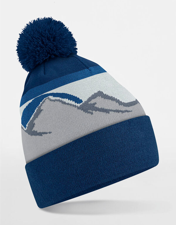 B395R Beechfield Mountain Peaks Pom Pom Beanie Rocky Peaks