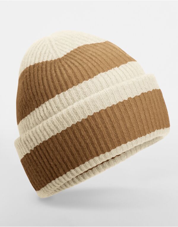 B391R Beechfield Colour Block Beanie Vanilla/Biscuit B391R Beechfield Colour Block Beanie Vanilla/Biscuit