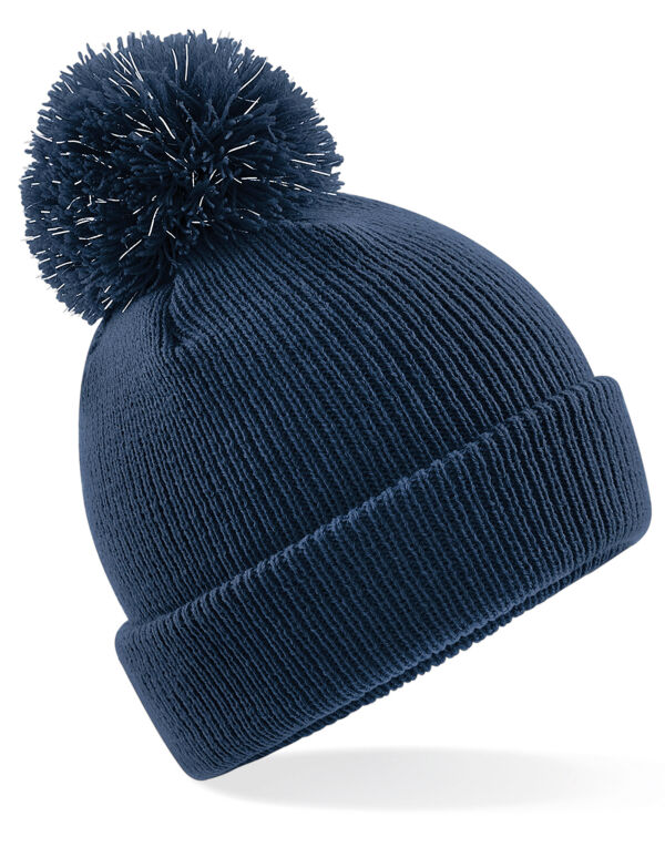 B406B Beechfield Junior Reflective Bobble Beanie French Navy B406B Beechfield Junior Reflective Bobble Beanie French Navy