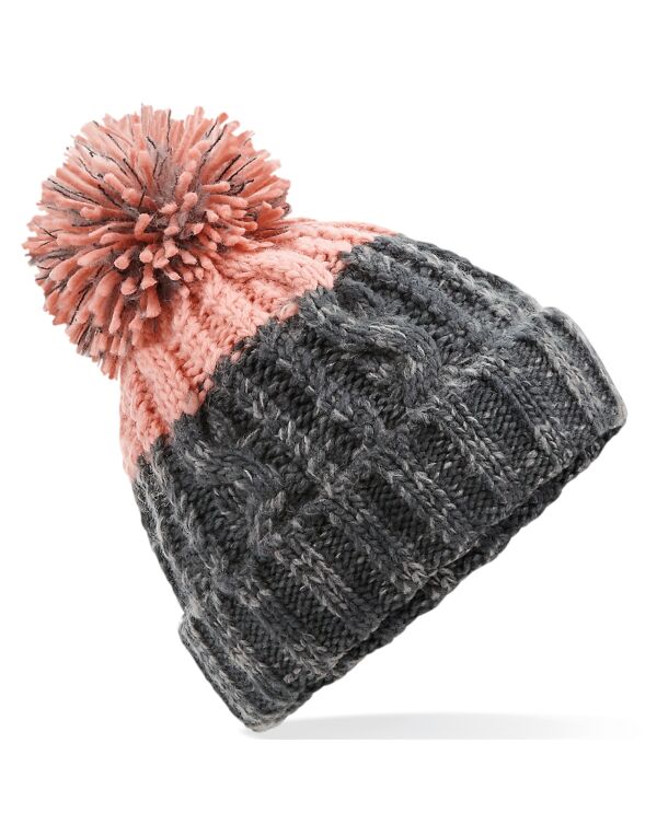 B437 Beechfield  Apres Beanie Graphite Grey/ Blush