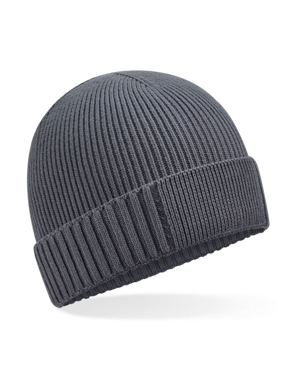 B438N Beechfield Organic Cotton Patch Beanie Graphite B438N Beechfield Organic Cotton Patch Beanie Graphite