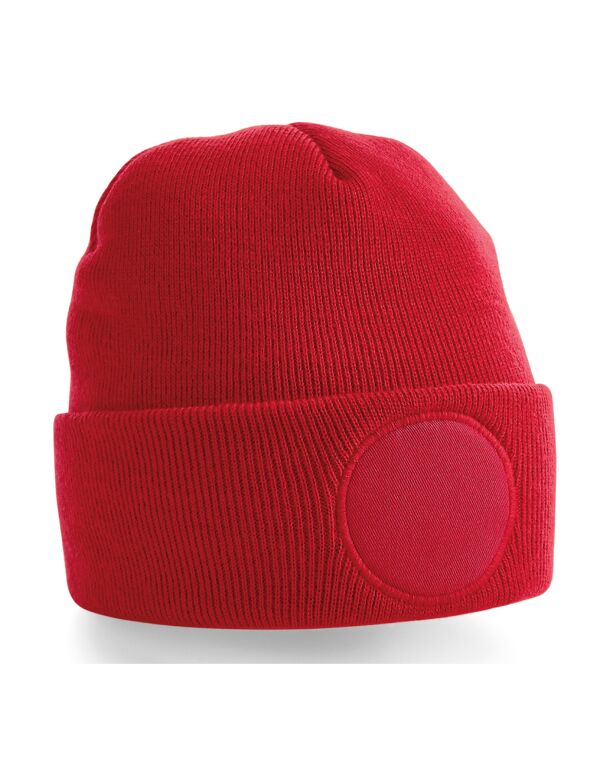 B446 Beechfield Circular Patch Beanie Classic Red B446 Beechfield Circular Patch Beanie Classic Red